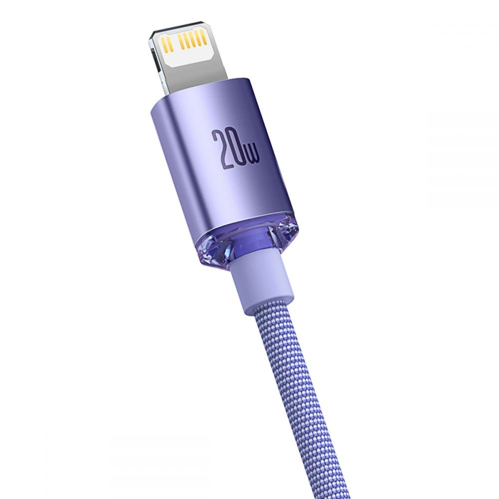 Baseus Crystal Shine Cable Type - C to Lightning PD 20W - Καλώδιο Δεδομένων και Γρήγορης Φόρτισης Type - C to Lightning 2M - Purple - CAJY000305
