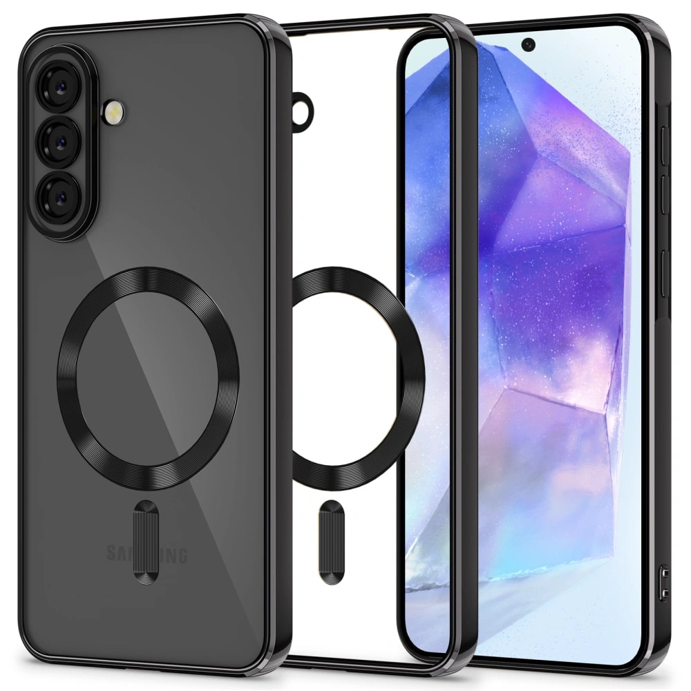 Tech - Protect Samsung Galaxy A56 5G MagFlex Θήκη Σιλικόνης TPU με MagSafe - Διάφανη / Shiny Black