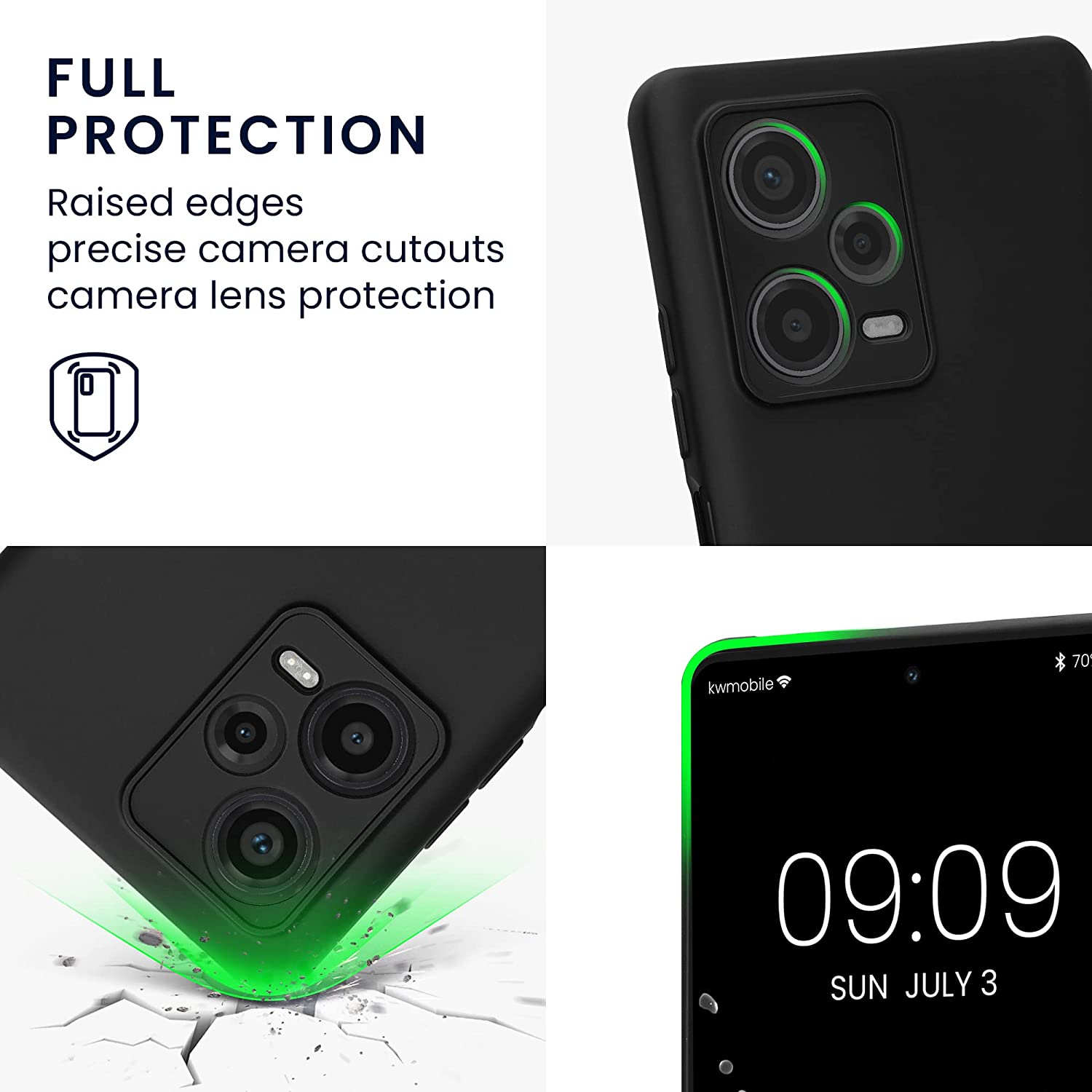 KW Xiaomi Redmi Note 12 Pro+ Θήκη Σιλικόνης Rubberized TPU - Black - 60734.01