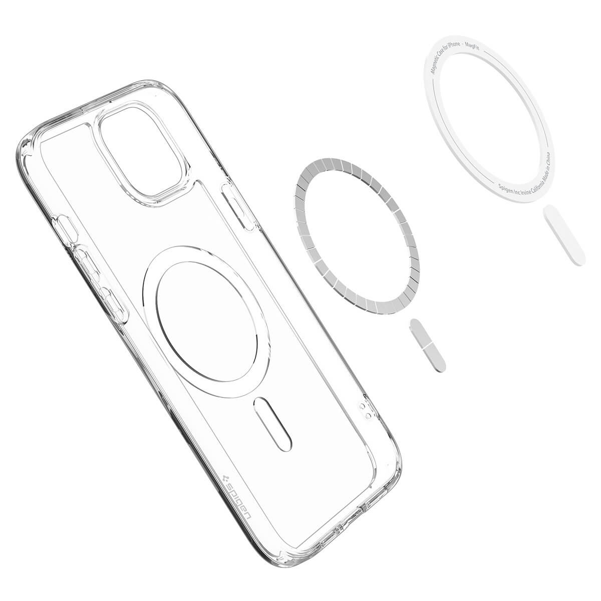 Spigen iPhone 15 Crystal Hybrid Mag Σκληρή Θήκη με Πλαίσιο Σιλικόνης Και MagSafe - White