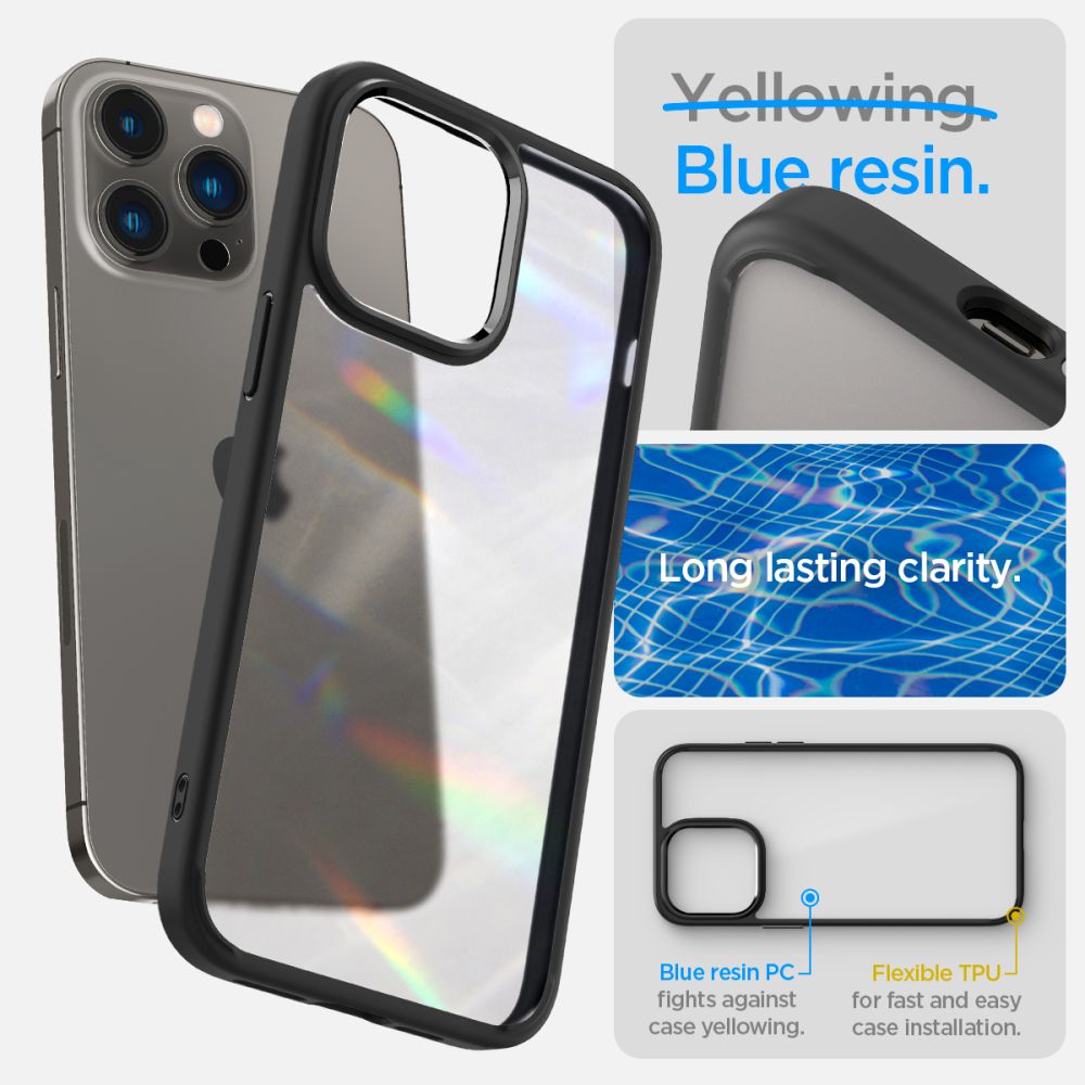 Spigen iPhone 14 Pro Max Ultra Hybrid Σκληρή Θήκη με Πλαίσιο Σιλικόνης - Frost Black
