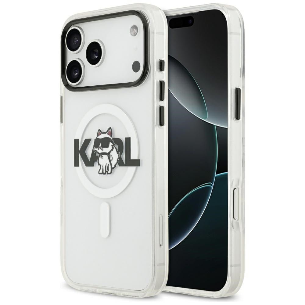 Karl Lagerfeld iPhone 17 Pro Max - IML Choupette Sketch Logo MagSafe - Σκληρή Θήκη με Πλαίσιο Σιλικόνης - Clear - KLHMP17XHGCHGKBT