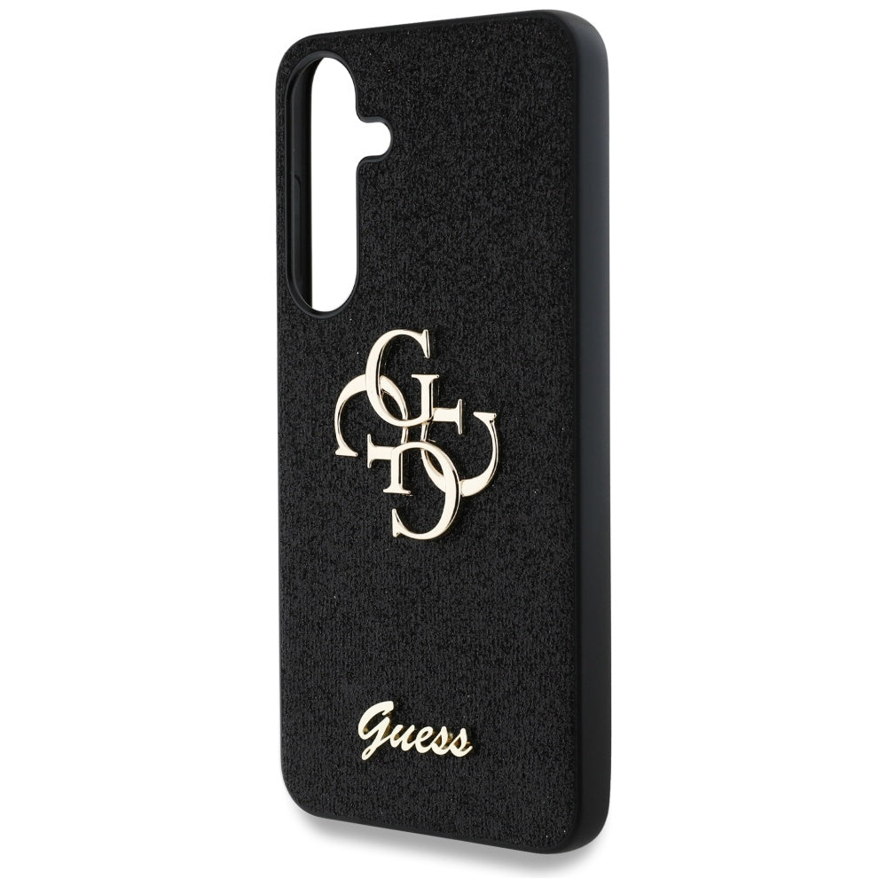 Guess Samsung Galaxy S25 Plus - Fixed Glitter Big 4G - Σκληρή Θήκη με Πλαίσιο Σιλικόνης - Black - GUHCS25MHG4SGK