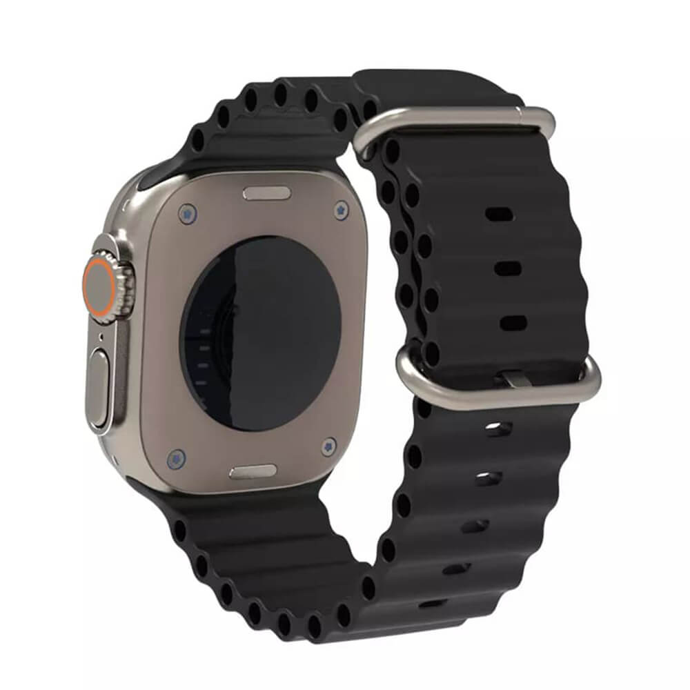 Techsuit Λουράκι Apple Watch 4/5/6/7/8/9/10/11 - SE (1/2/3) - ULTRA (1/2/3) - 44/45/46/49mm Watchband W038 Σιλικόνης - Black