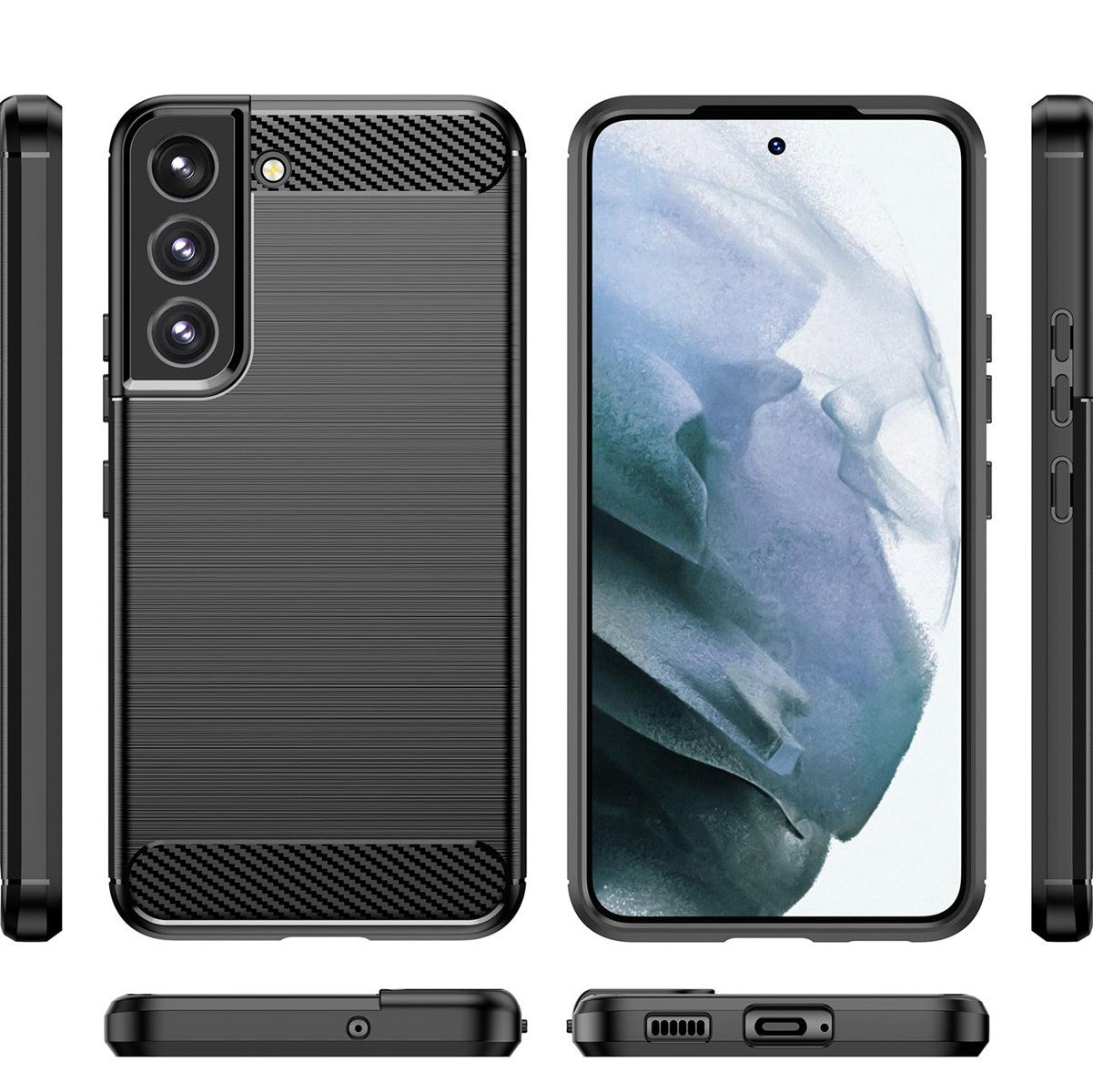 OEM Samsung Galaxy S22 Plus Θήκη Rugged Carbon TPU - Black