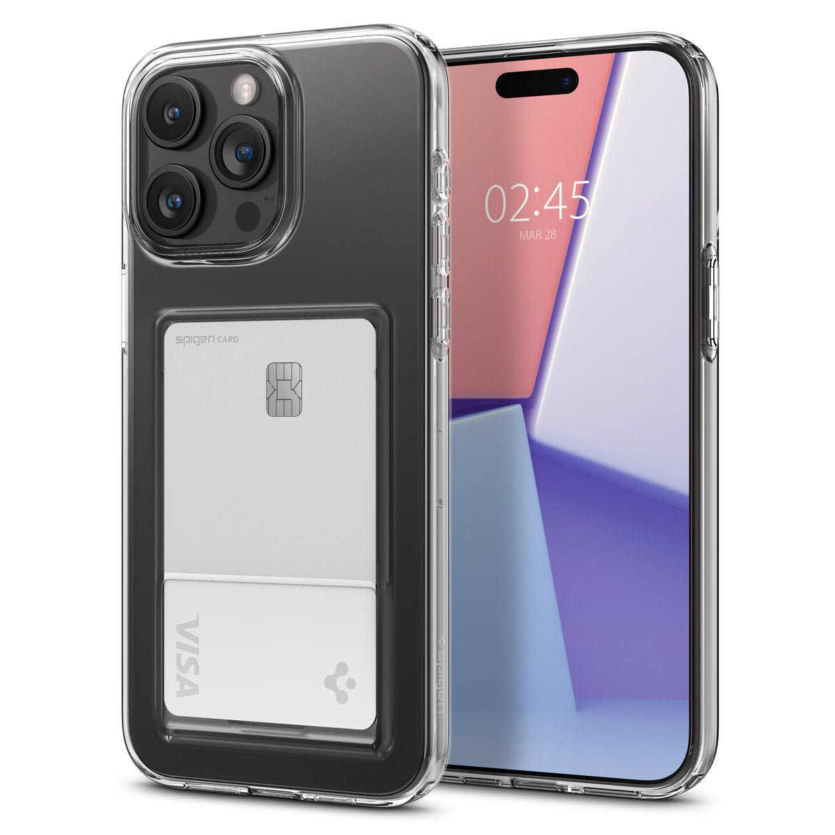 Spigen iPhone 15 Pro Max Crystal Slot Θήκη Σιλικόνης με Υποδοχή για Κάρτα - Crystal Clear