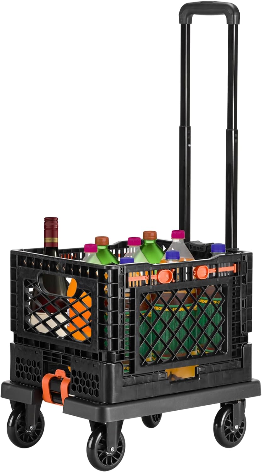 Navaris Αναδιπλούμενο Καρότσι / Tελάρο Bαρέως Tύπου με Aθόρυβους Tροχούς - Black - 61416.01