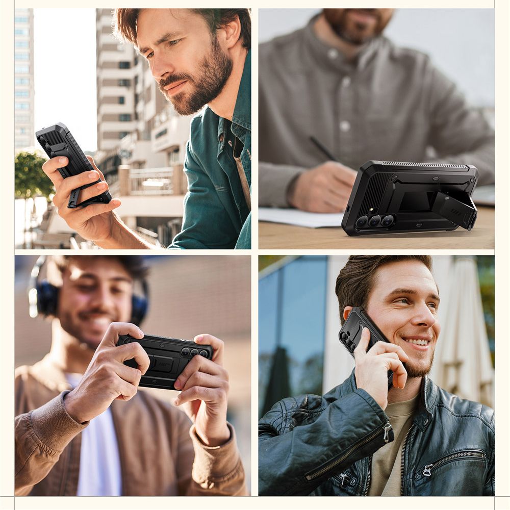 Supcase Samsung Galaxy S25 Unicorn Beetle Pro 2 Σκληρή Θήκη με Προστασία Οθόνης και Stand - Black