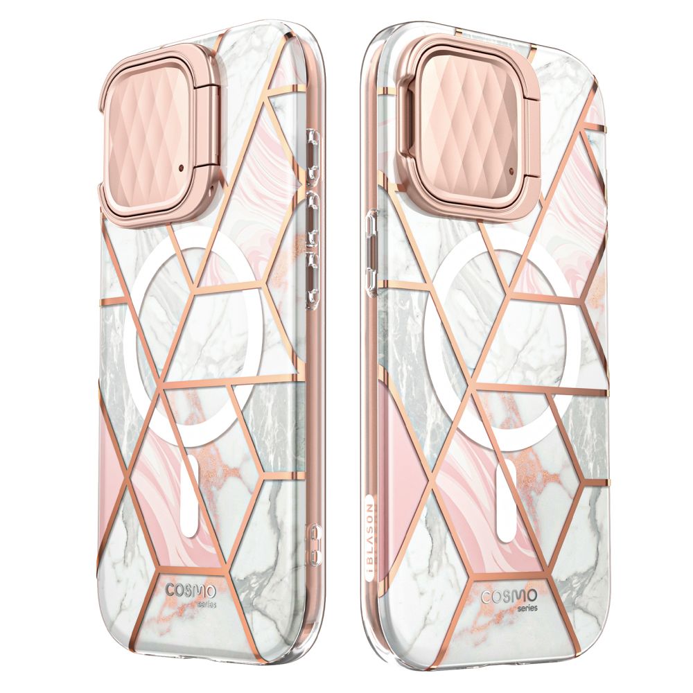 i - Blason iPhone 15 Pro Cosmo Mag Σκληρή Θήκη με Προστασία Οθόνης / Κάμερας και Magsafe - Marble