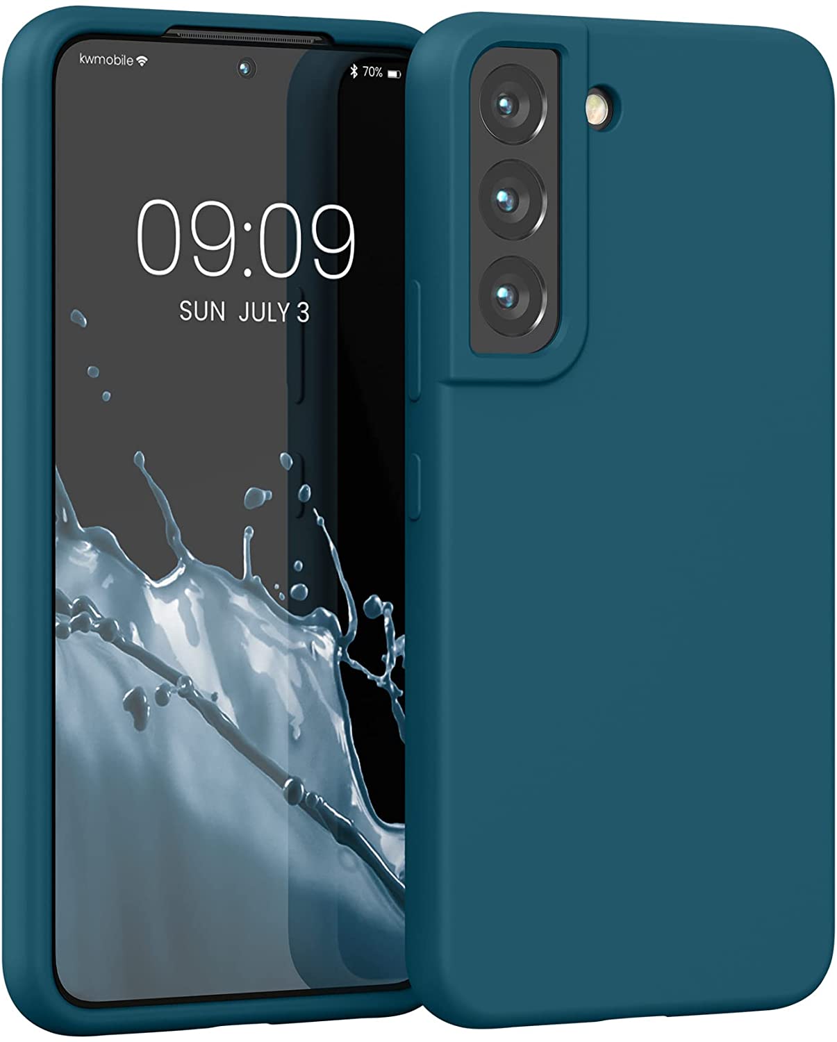 KW Samsung Galaxy S22 Θήκη Σιλικόνης Rubberized TPU - Matte Petrol Blue - 56756.57