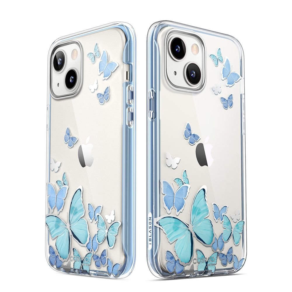 i - Blason iPhone 14 Plus Cosmo Σκληρή Θήκη με Πλαίσιο Σιλικόνης και Προστασία Οθόνης - Blue Fly