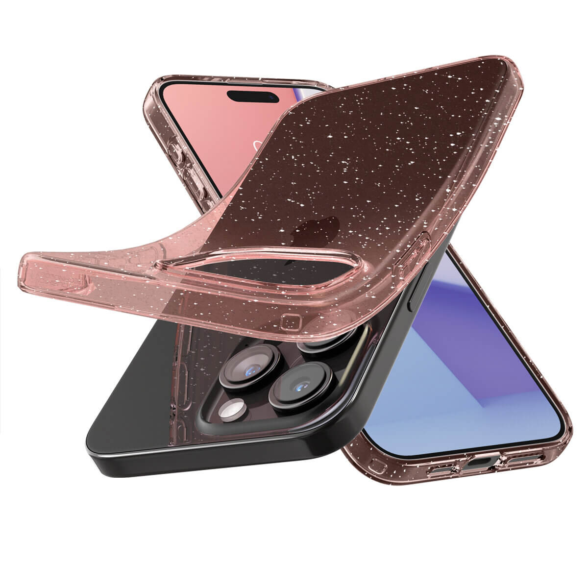 Spigen iPhone 15 Pro Liquid Crystal Θήκη Σιλικόνης - Glitter Rose