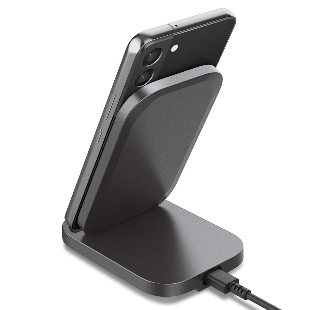 Spigen PF2102 Arcfield 15W Βάση Ασύρματης Φόρτισης Qi Charge με Καλώδιο Type - C - Black