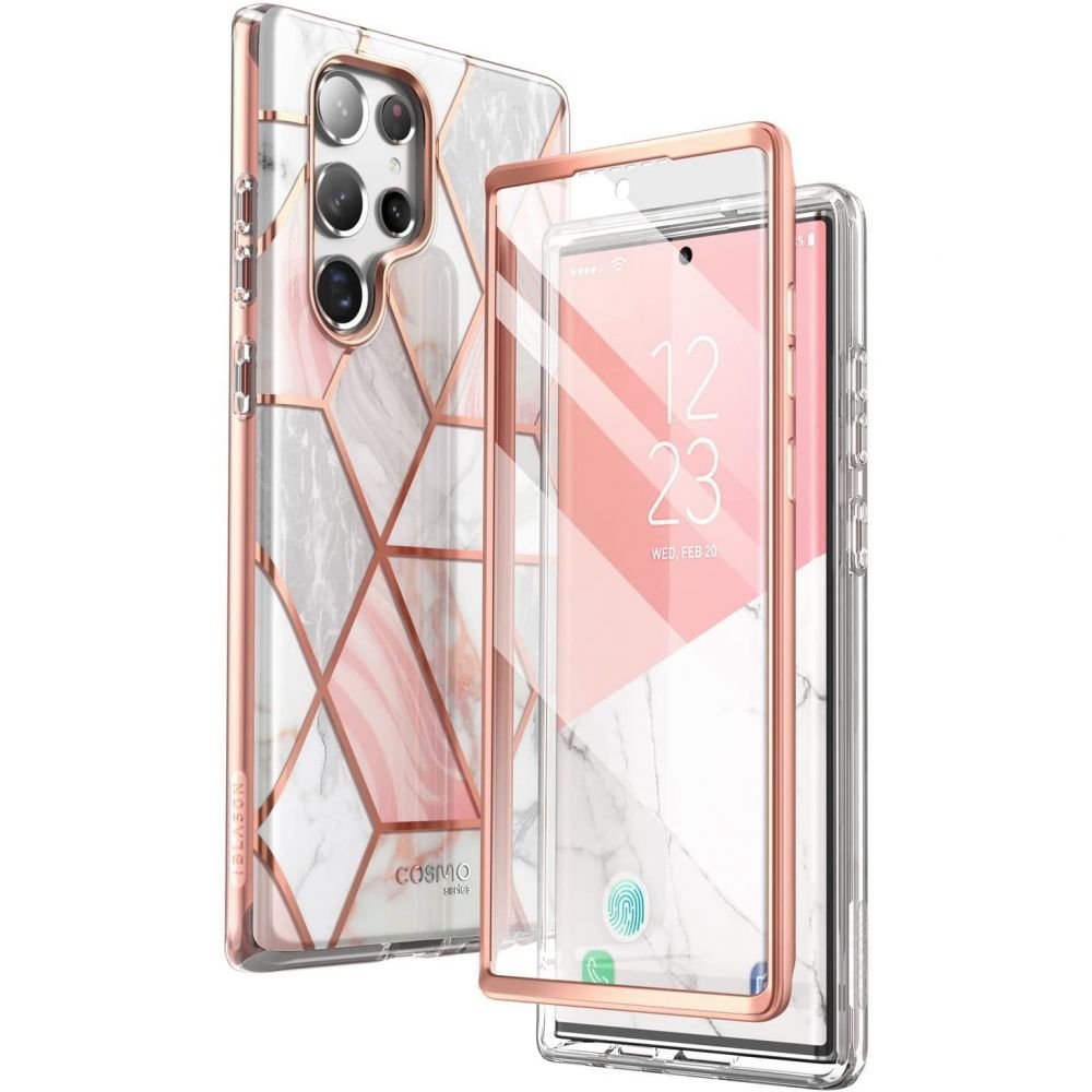 i - Blason Samsung Galaxy S22 Ultra Cosmo Σκληρή Θήκη με Πλαίσιο Σιλικόνης και Προστασία Οθόνης - Marble