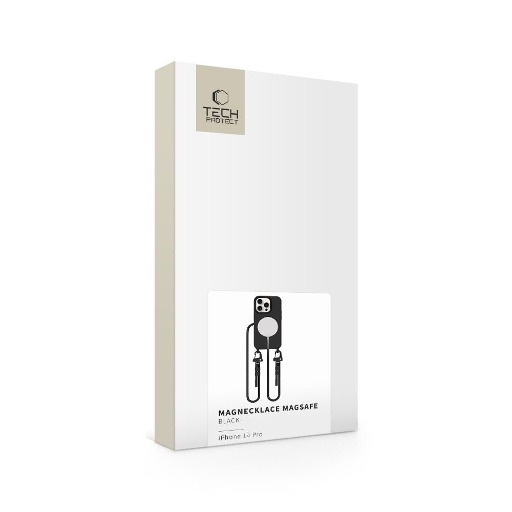 Tech - Protect iPhone 14 Pro MagNecklace - MagSafe Θήκη Σιλικόνης TPU με Pυθμιζόμενο Αποσπώμενο Κορδόνι - Black