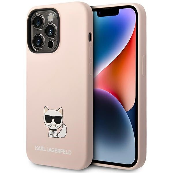 Karl Lagerfeld iPhone 14 Pro Silicone Choupette Body Θήκη Σιλικόνης - Light Pink - KLHCP14LSLCTPI
