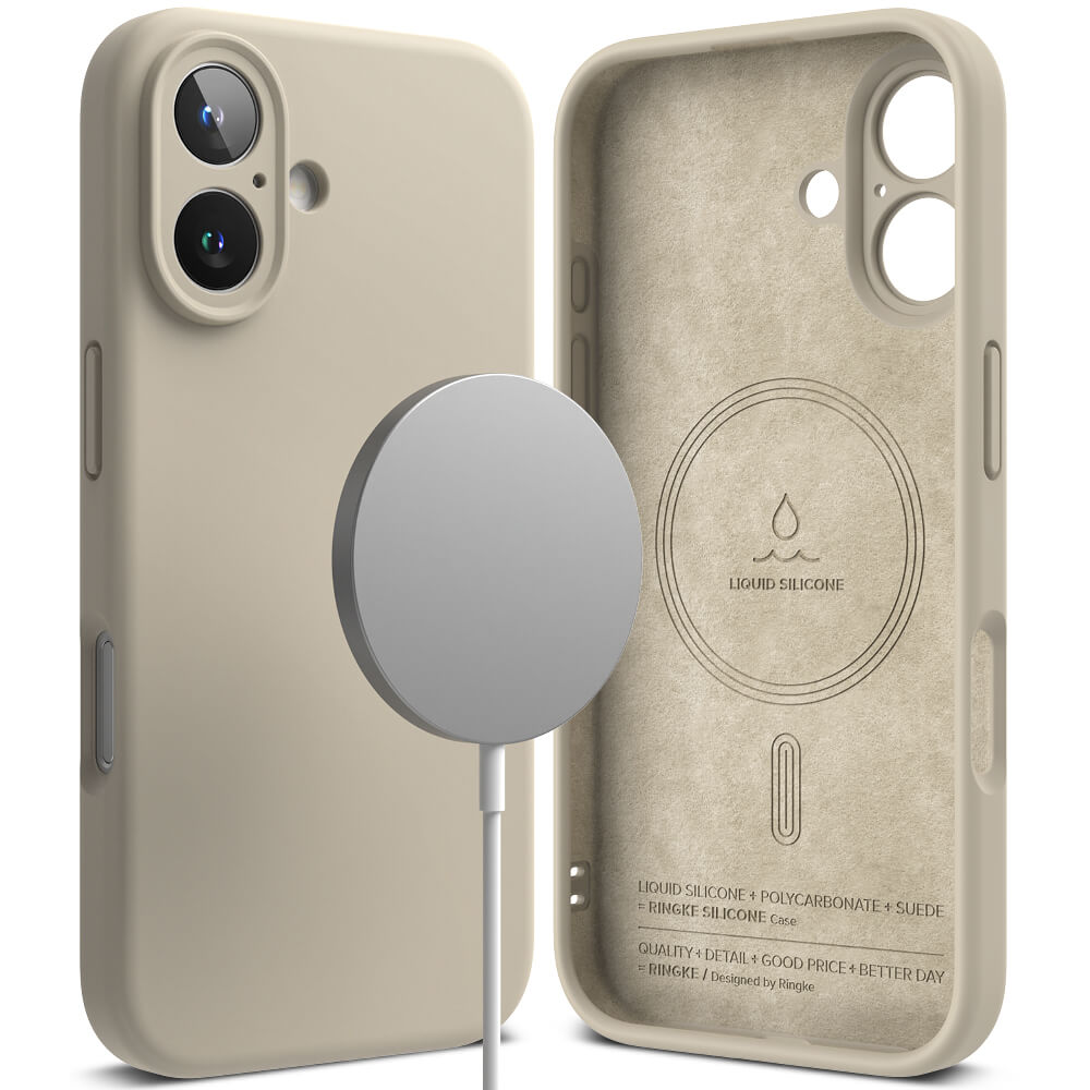 Ringke iPhone 16 Plus Silicone Magnetic MagSafe Case Θήκη Σιλικόνης με MagSafe - Stone