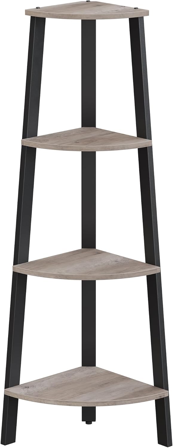 Vasagle Γωνιακή Ραφιέρα με 4 Ράφια - ‎Greige / Black - LLS034M01