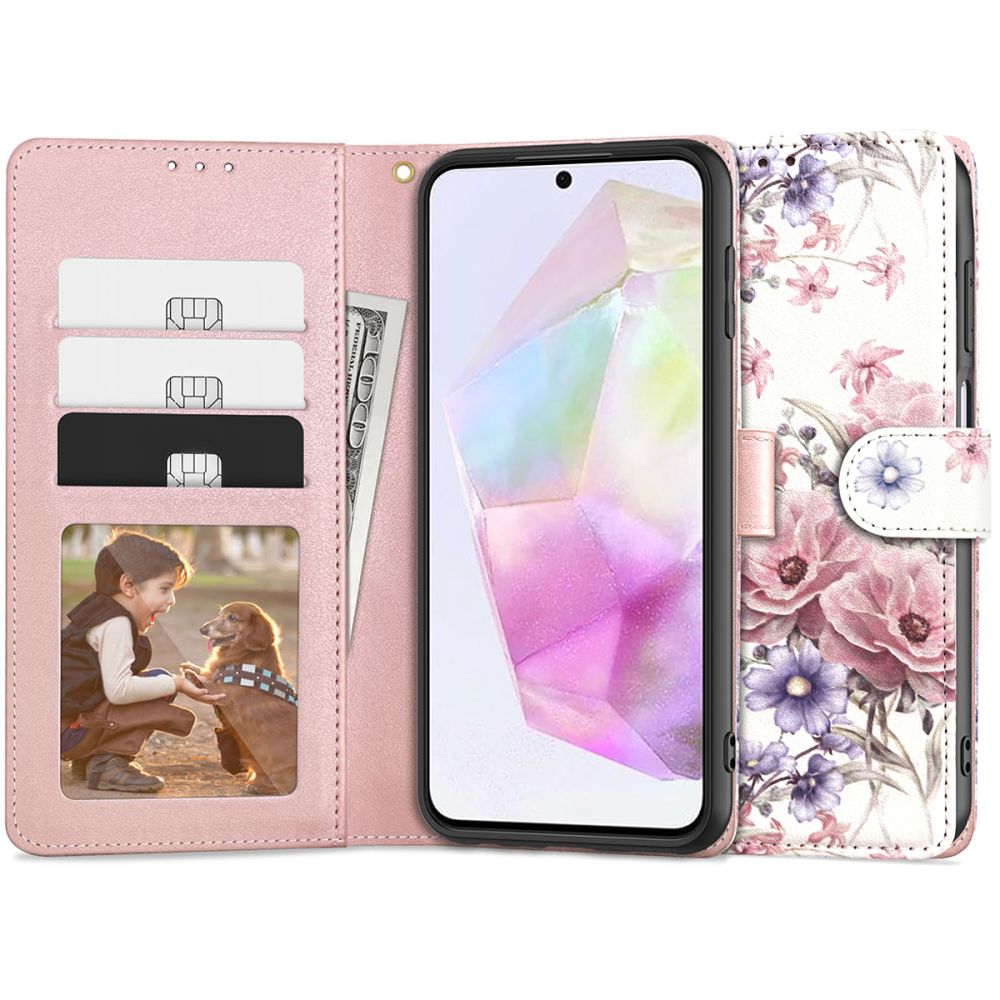 Tech - Protect Samsung Galaxy A35 5G Θήκη Πορτοφόλι Stand από Δερματίνη - Blossom Flower