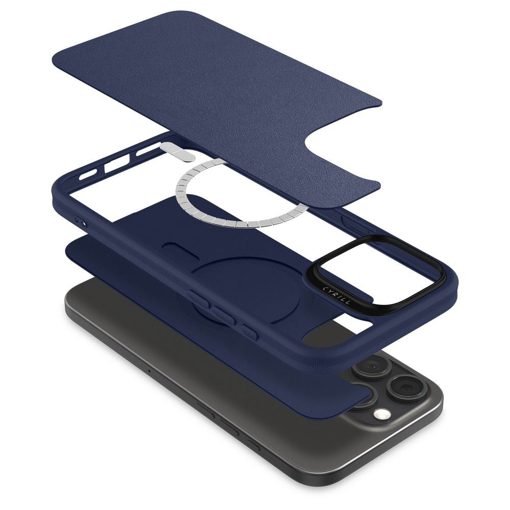Spigen Cyrill iPhone 16 Pro Max Kajuk Mag Θήκη με Επένδυση Συνθετικού Δέρματος και MagSafe - Navy