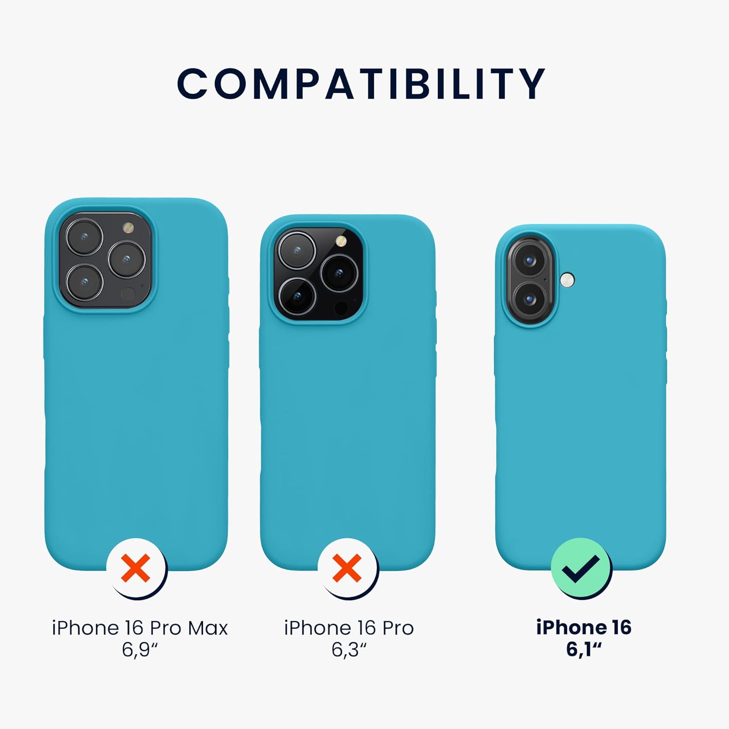 KW iPhone 16 Θήκη Σιλικόνης Rubberized TPU - Cool Glacier