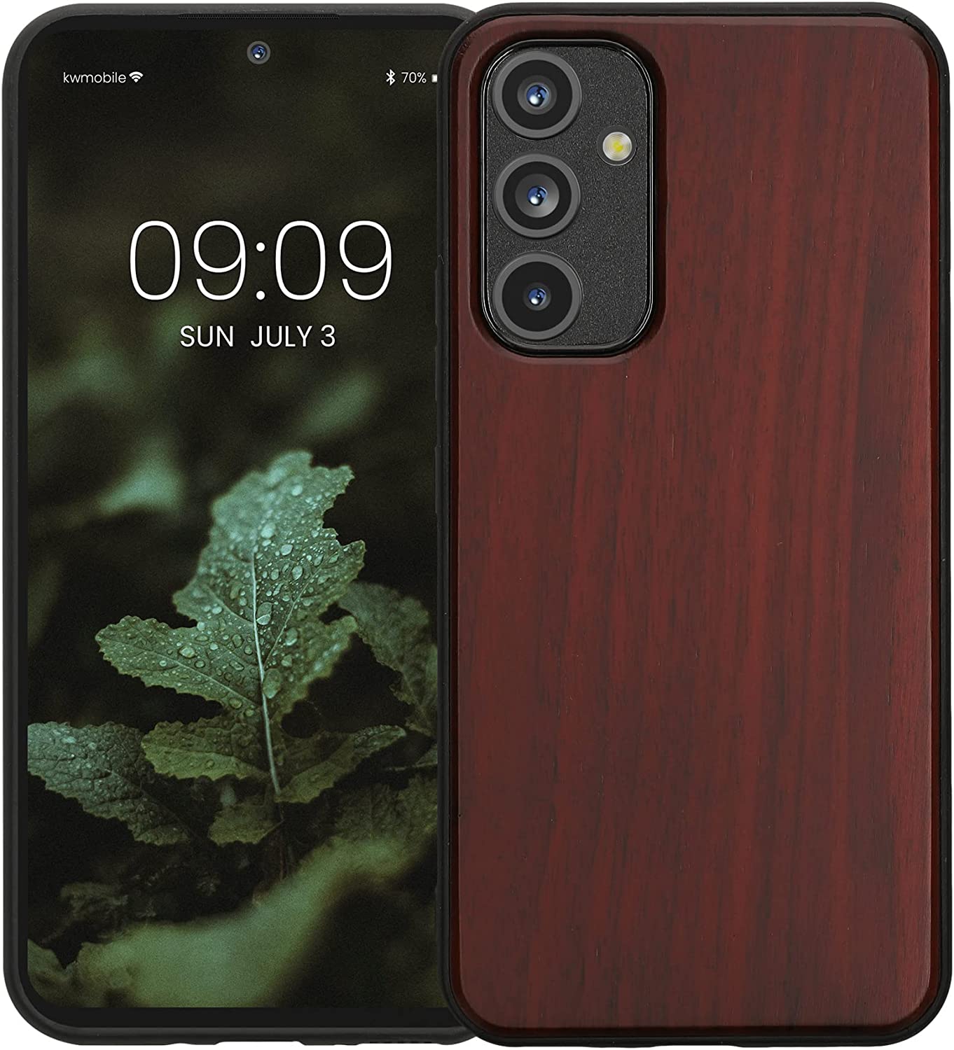 KW Samsung Galaxy A54 5G Θήκη από Φυσικό Ξύλο - Dark Red - 60798.20