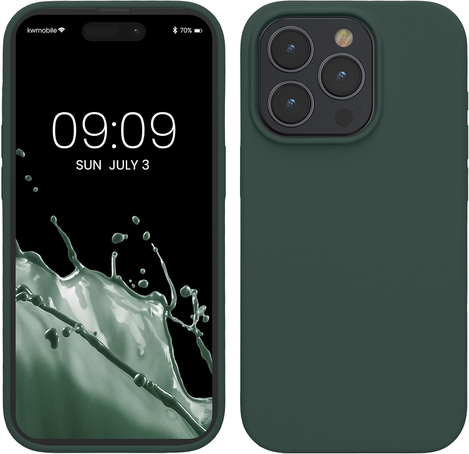 KW iPhone 15 Pro Θήκη Σιλικόνης Rubberized TPU - Moss Green