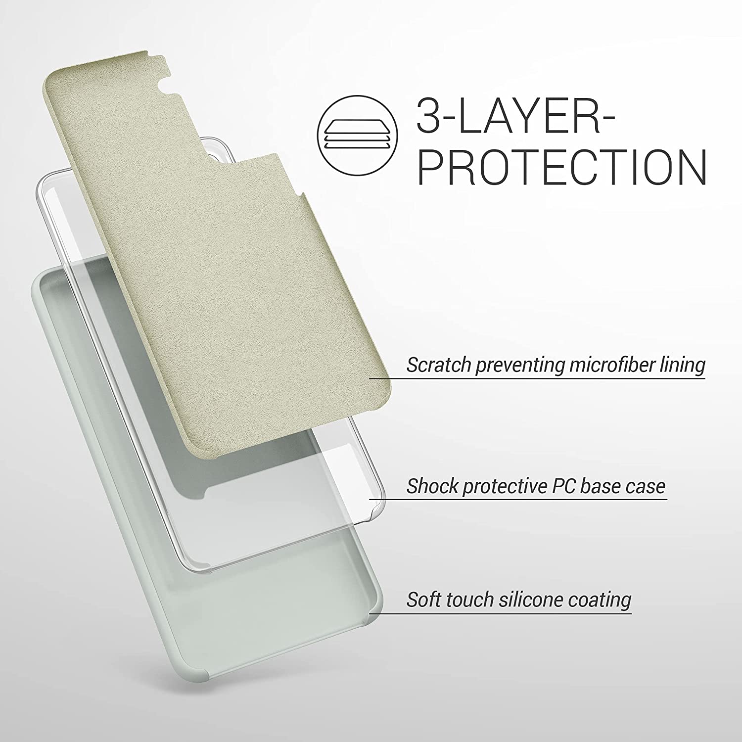 KW Samsung Galaxy S21 Θήκη Σιλικόνης Rubber TPU - Light Grey Matte - 54056.70