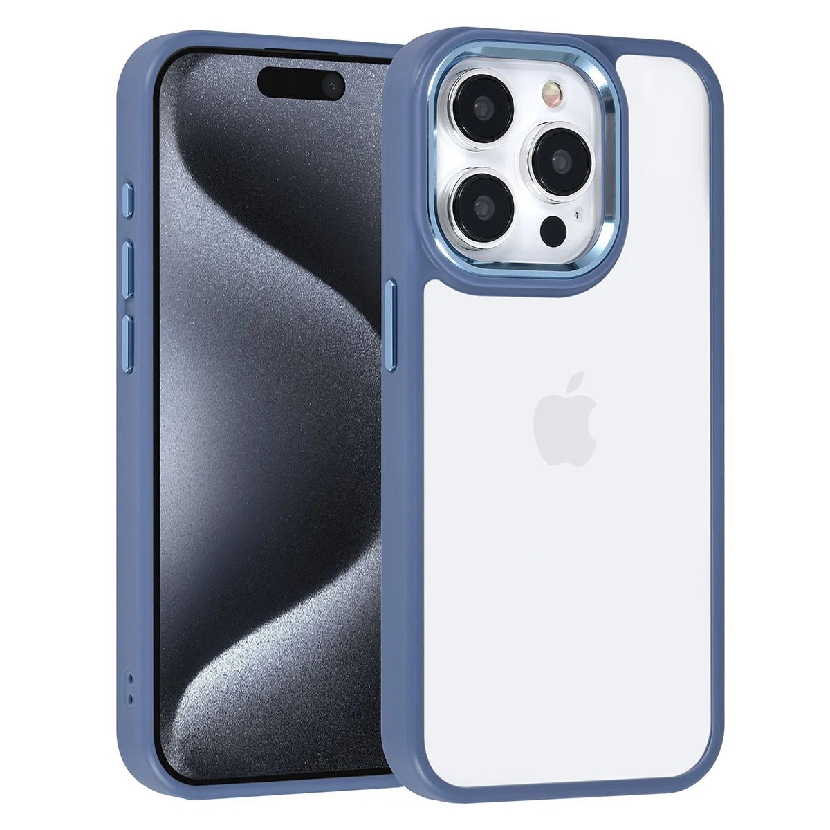 Tuniq iPhone 15 Pro - Σκληρή Θήκη με Πλαίσιο Σιλικόνης - Ανοιχτό Μπλε / Διάφανο