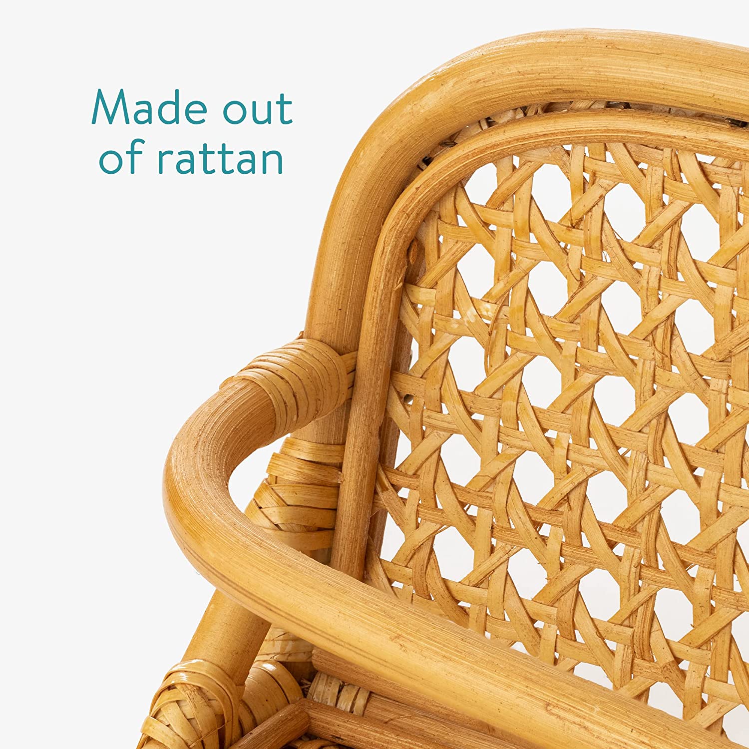 Navaris Rattan Ράφι τοίχου - 40 x 10 x 15 cm - Light Brown / Natural - 56511.01