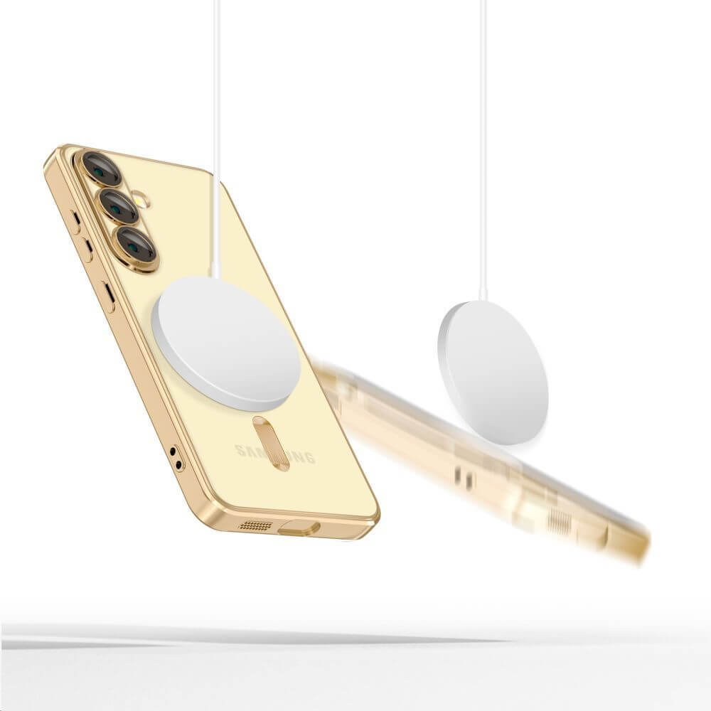 Tech - Protect Samsung Galaxy S25 Edge MagFlex Θήκη Σιλικόνης TPU με MagSafe - Διάφανη / Shiny Gold
