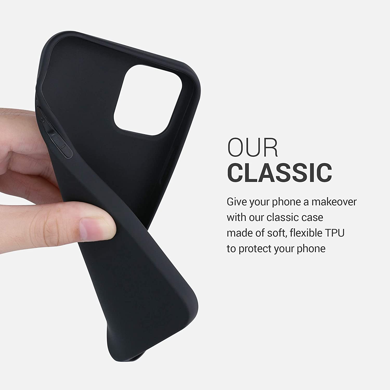 KW iPhone 12 / iPhone 12 Pro Θήκη Σιλικόνης TPU - Black Matte - 53938.47