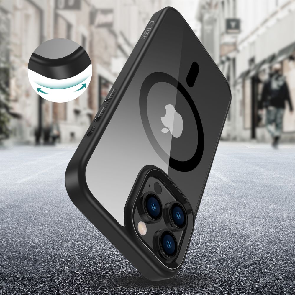 Tech - Protect iPhone 16 Pro Max MagMat Σκληρή Θήκη με Πλαίσιο Σιλικόνης και MagSafe - Black / Clear