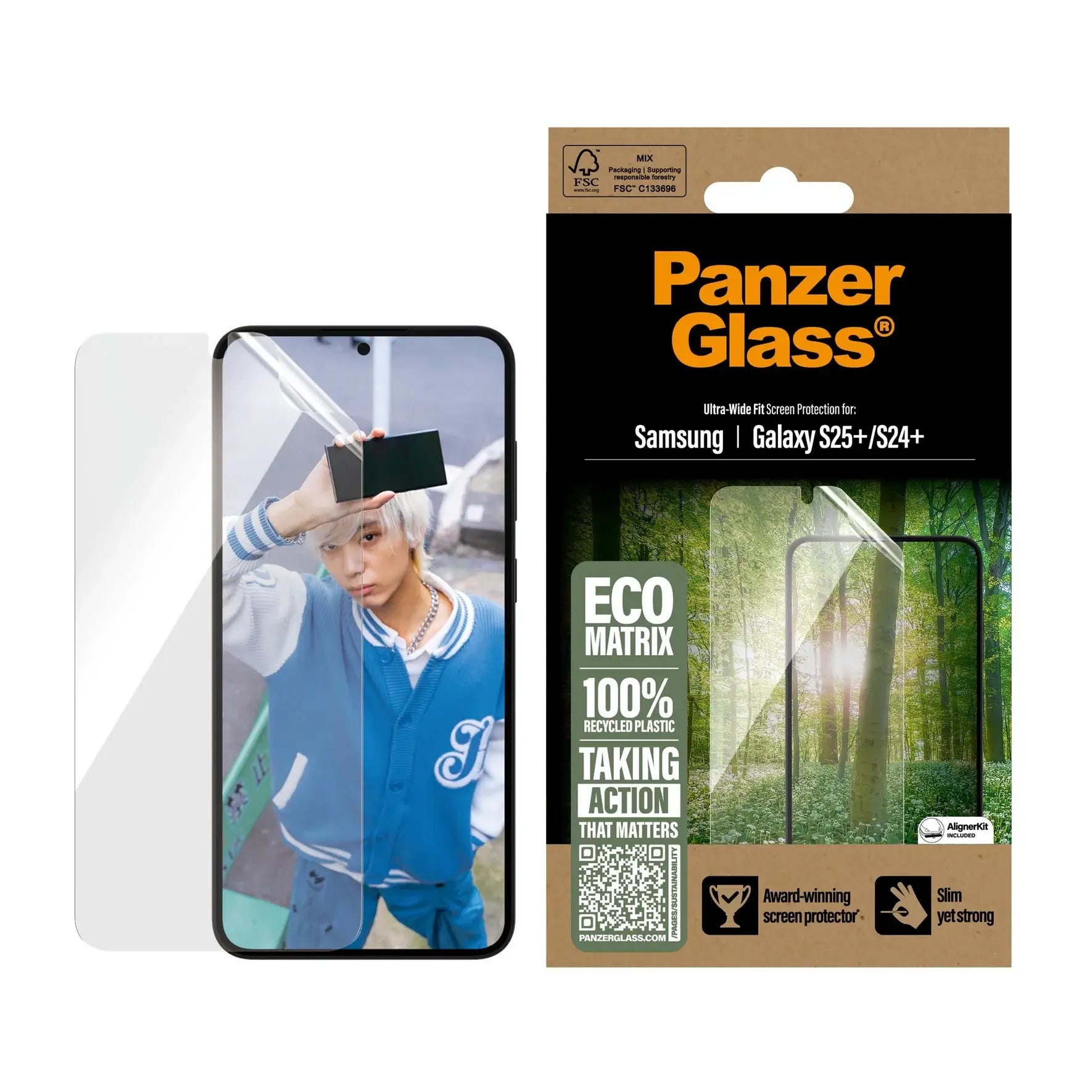 PanzerGlass Samsung Galaxy S24 Plus / S25 Plus Eco Matrix Ultra - Wide Fit Προστατευτική Mεμβράνη Οθόνης - Διάφανη / Black