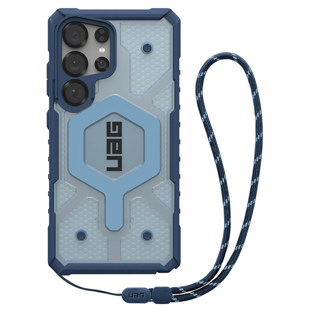 UAG Samsung Galaxy S25 Ultra Pathfinder Clear MagSafe Σκληρή Θήκη με MagSafe και Λουράκι - Blues Lanyard