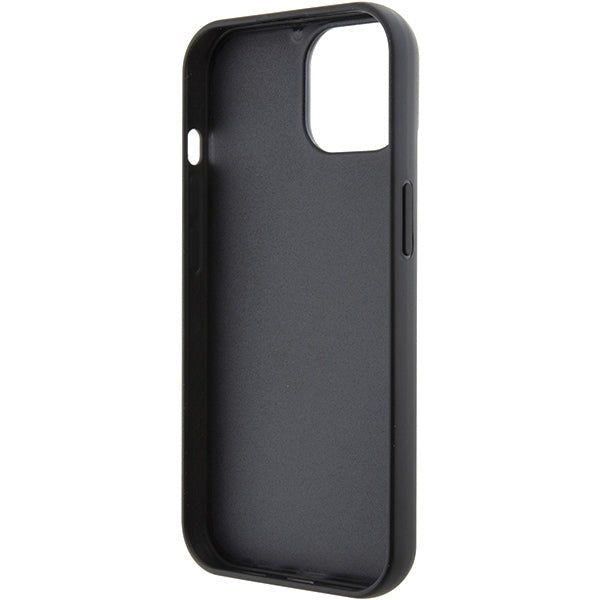 Karl Lagerfeld iPhone 15 - Glitter Choupette Logo Metal Logo Σκληρή Θήκη με Πλαίσιο Σιλικόνης - Silver - KLHCP15SGCNPSG