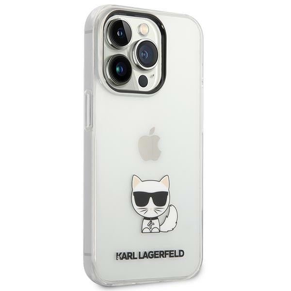 Karl Lagerfeld iPhone 14 Pro Max - Choupette Body Σκληρή Θήκη με Πλαίσιο Σιλικόνης - Διάφανη - KLHCP14XCTTR