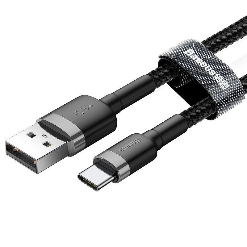 Baseus Cafule Cable Type - C 2A - Καλώδιο Δεδομένων και Φόρτισης Type - C 3M - Black / Grey - CATKLF - UG1