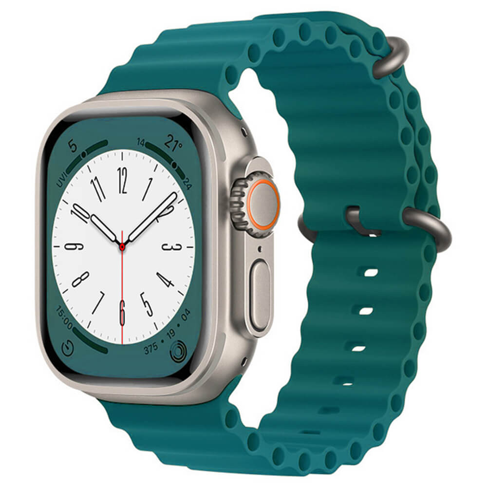 Techsuit Λουράκι Apple Watch 2/3/4/5/6/7/8/9/10/11 - SE (1/2/3) - 38/40/41/42mm Watchband W038 Σιλικόνης - Office Green