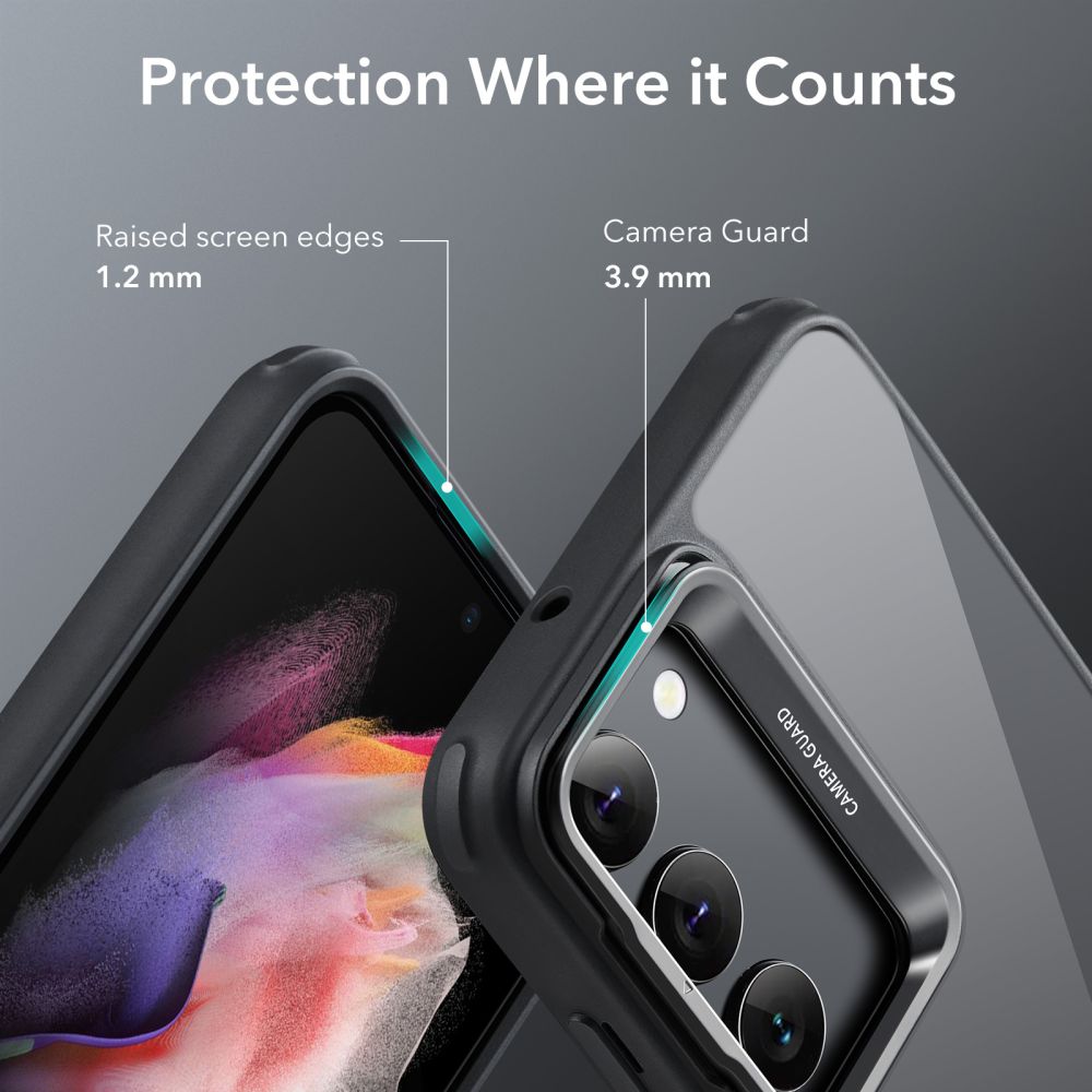 ESR Samsung Galaxy S23+ Classic Kickstand Σκληρή Θήκη με Πλαίσιο Σιλικόνης και Stand - Διάφανη / Black