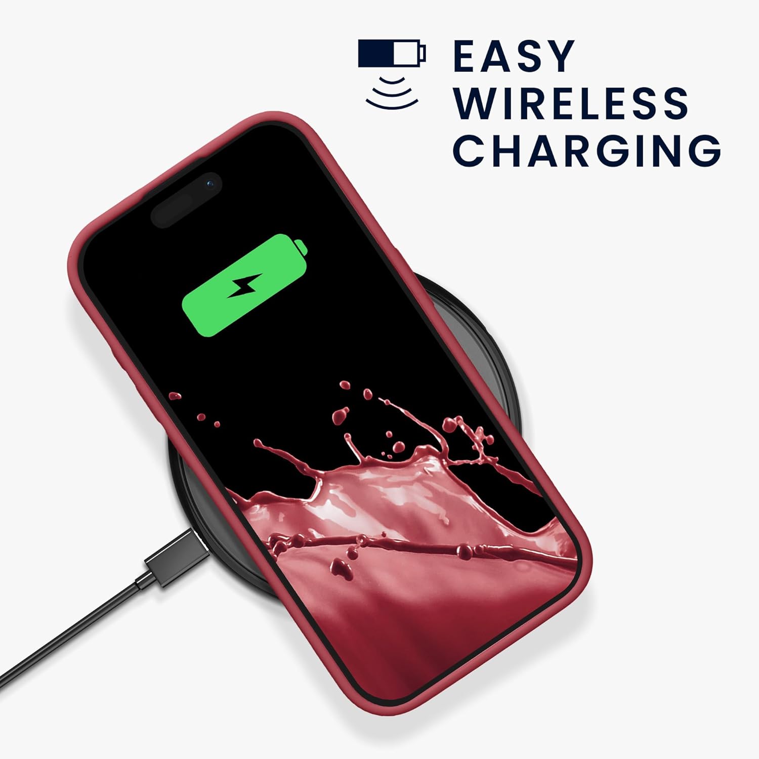 KW iPhone 15 Pro Θήκη Σιλικόνης Rubberized TPU - Dark Rose