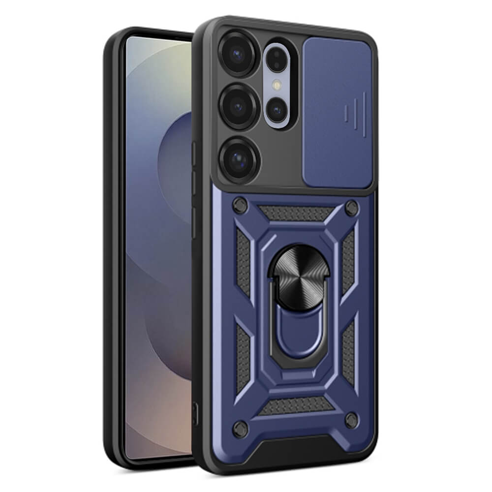 Techsuit Samsung Galaxy S25 Ultra - CamShield - Σκληρή Θήκη με Προστασία Καμερών και Δαχτυλίδι Συγκράτησης - Blue