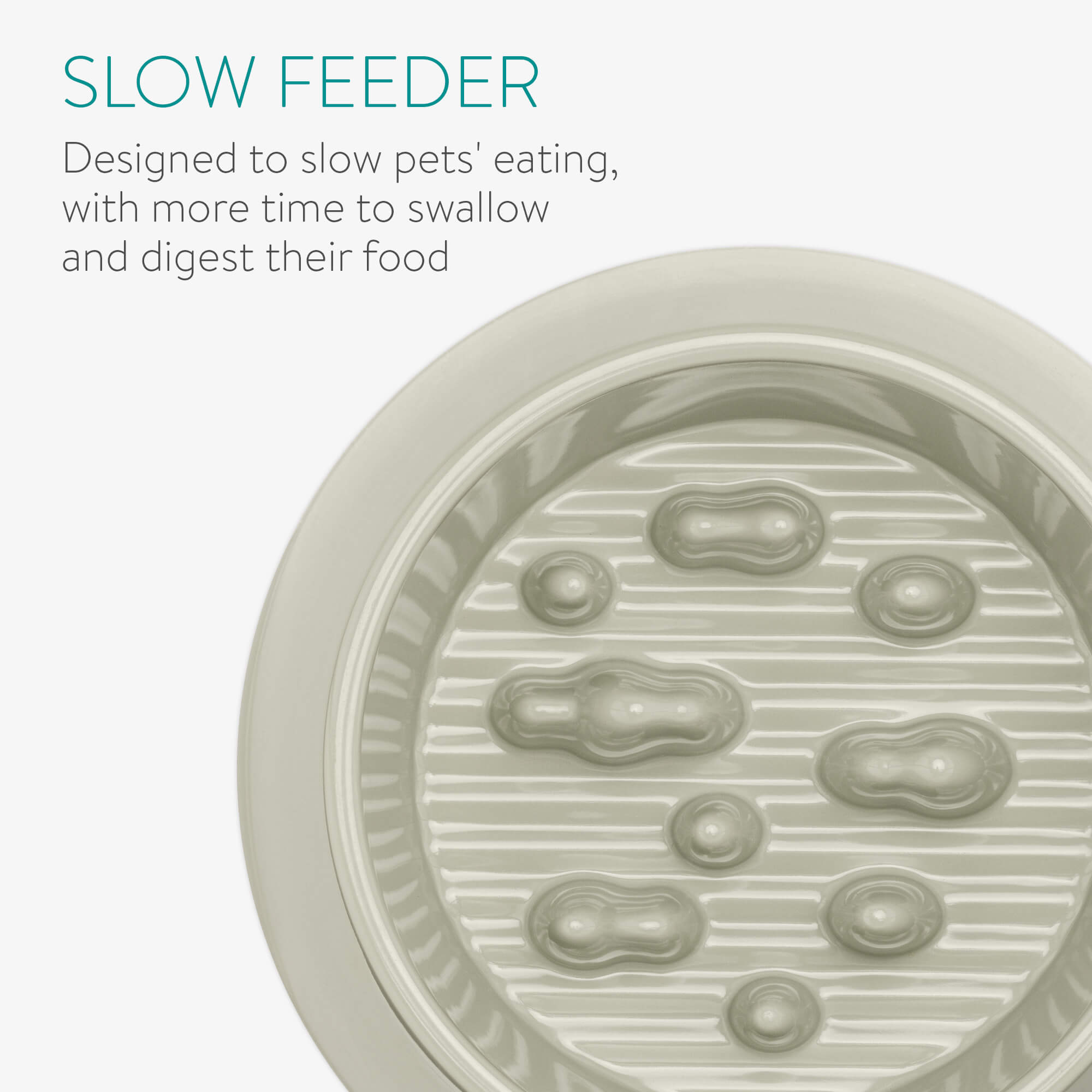 Navaris Ανυψωμένο Μπολ Φαγητού Αργής Κατάποσης 800ml για Κατοικίδια - Light Green - 55456.07