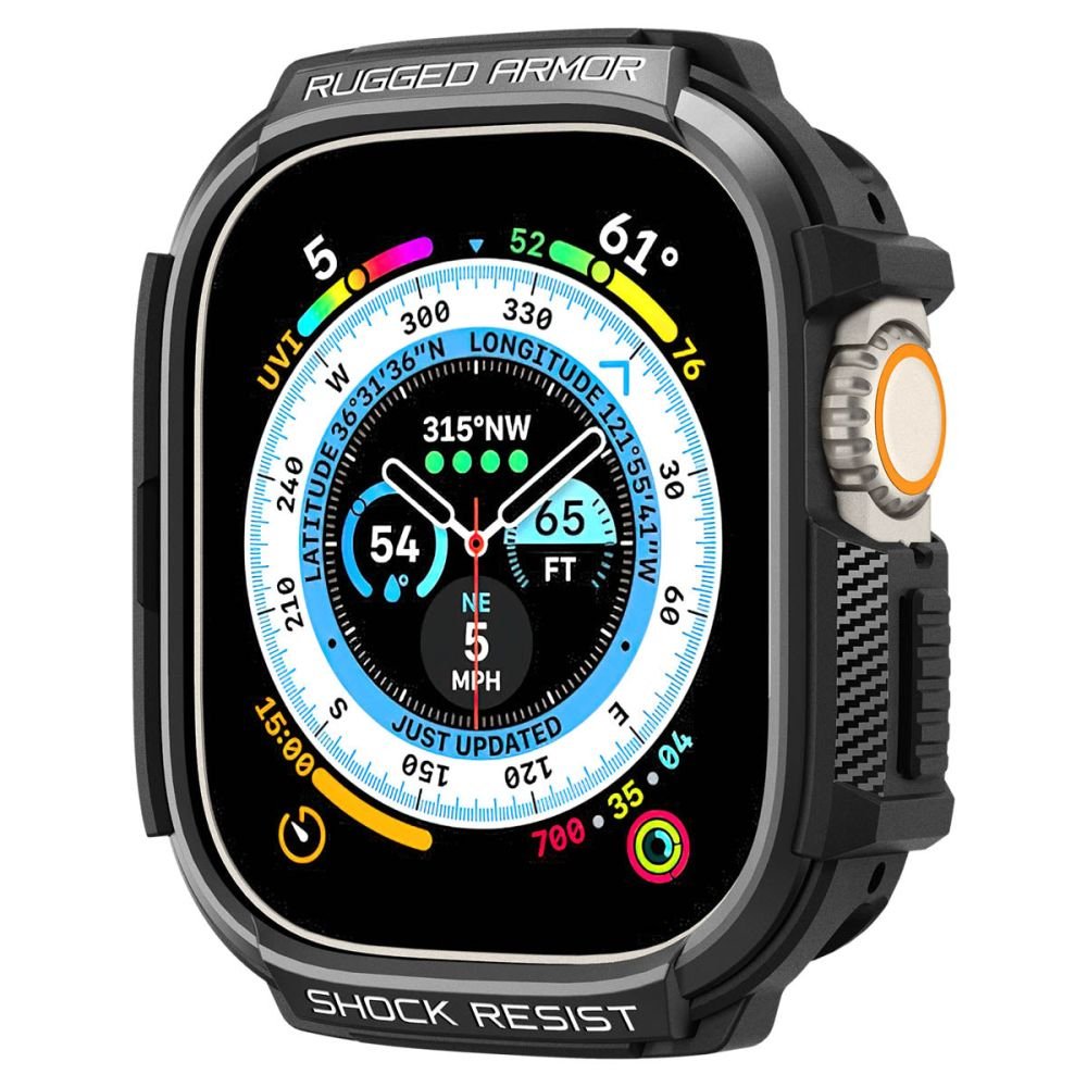 Spigen Θήκη Apple Watch Ultra (1/2/3) - 49mm Rugged Armor - Matte Black