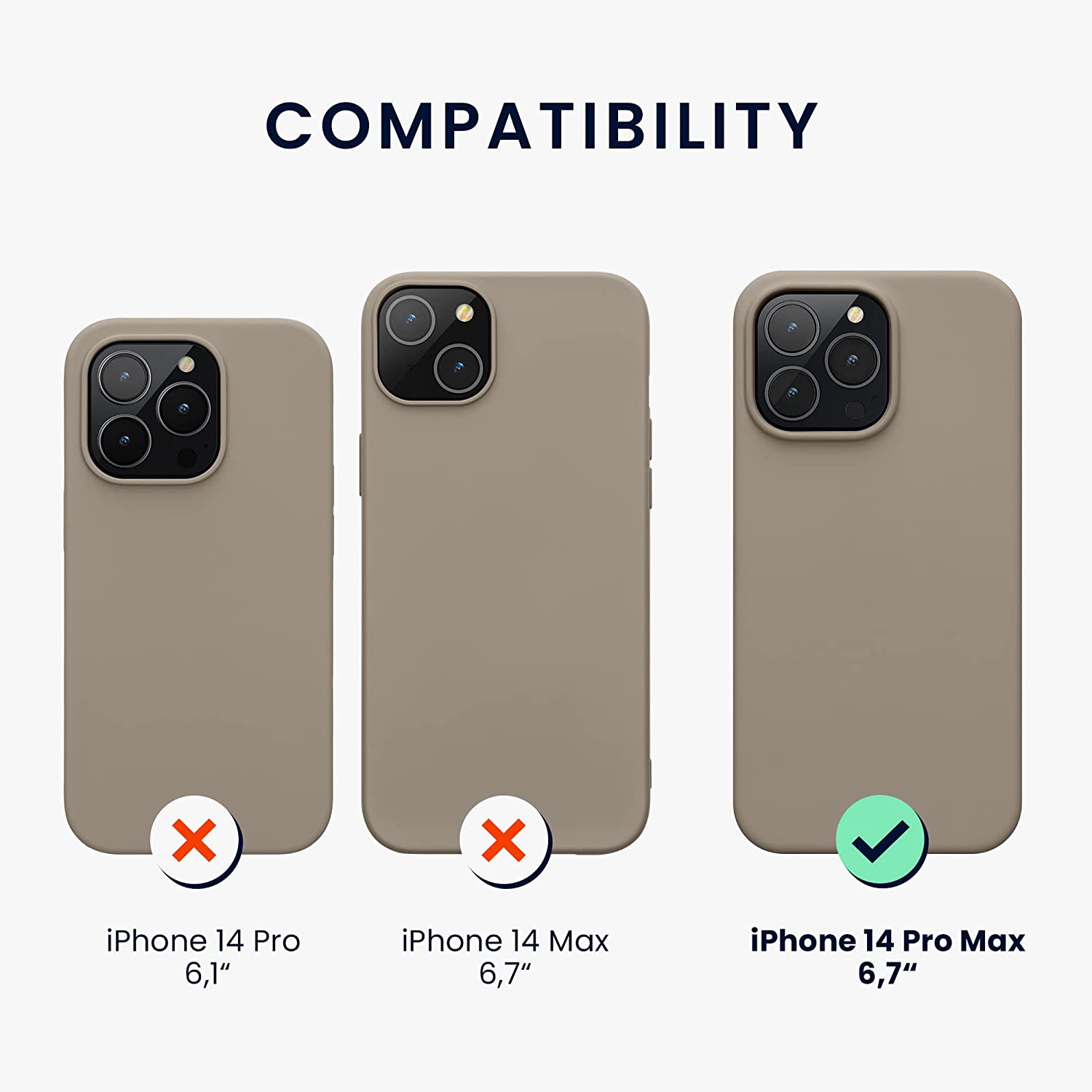KW iPhone 14 Pro Max Θήκη Σιλικόνης Rubberized TPU - Stone Dust - 59074.155