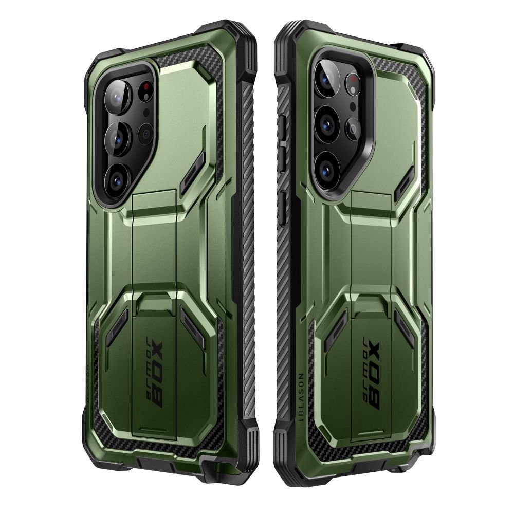 Supcase Samsung Galaxy S23 Ultra Armorbox 2 Σκληρή Θήκη με Προστασία Οθόνης και Stand - Green