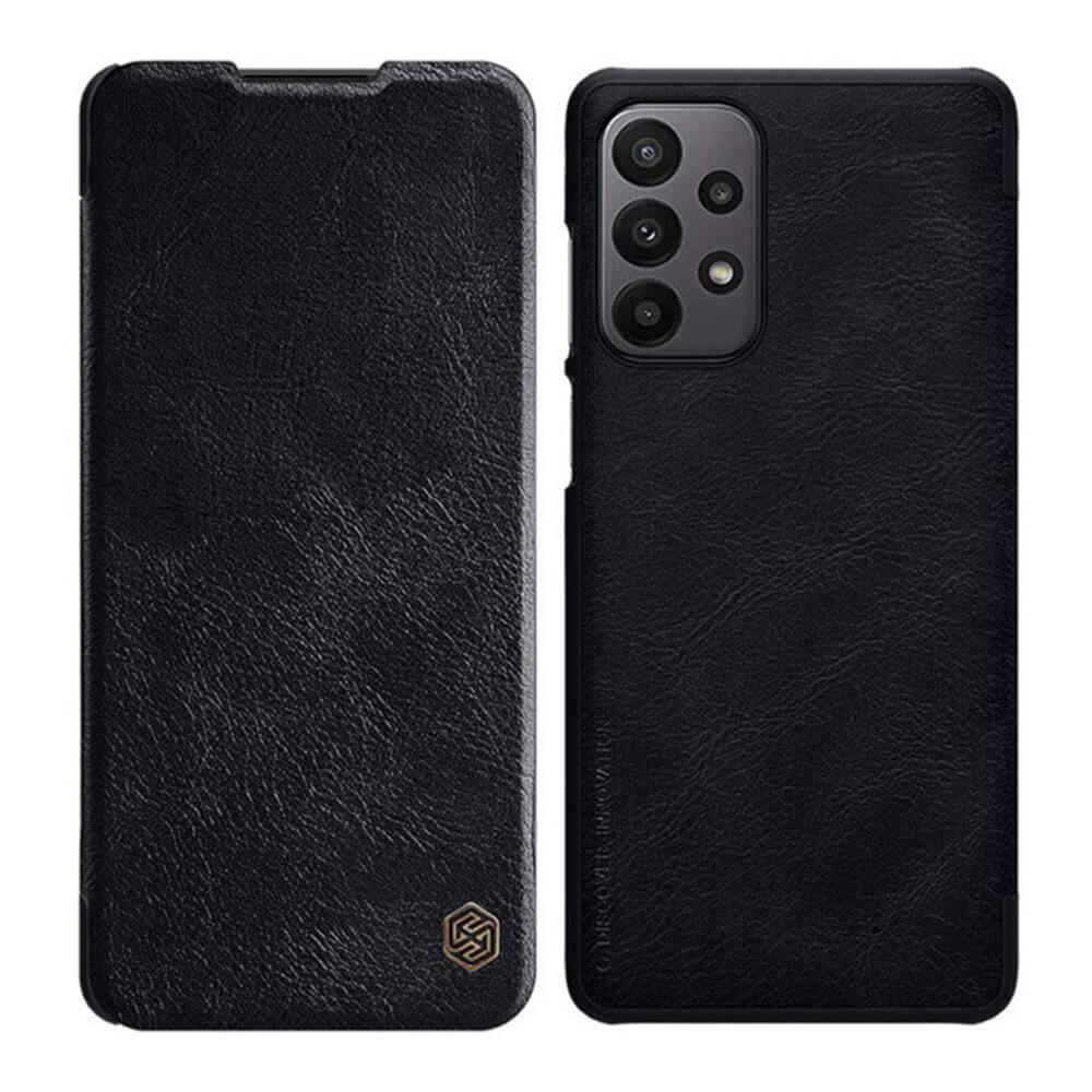 Nillkin iPhone 16 Qin Prop Plain Leather Θήκη Βιβλίο - Black