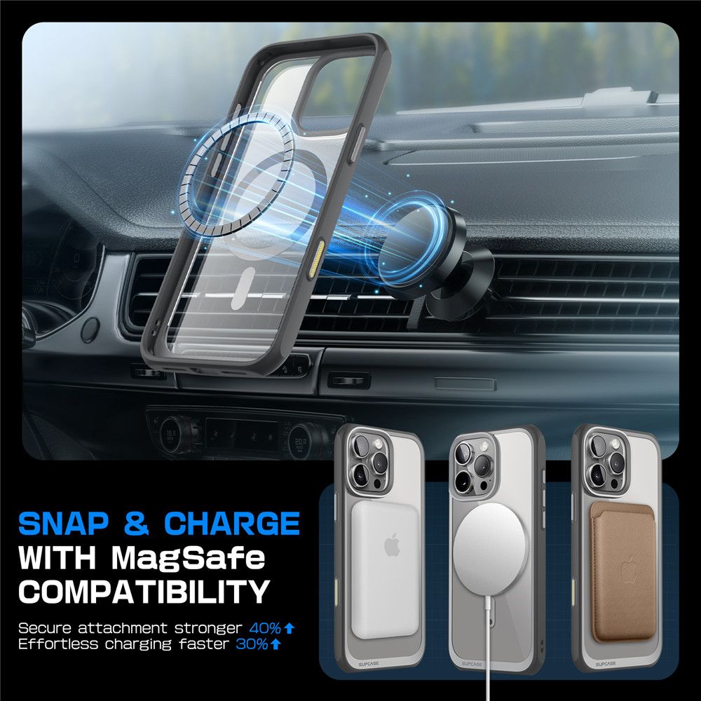 Supcase iPhone 16 Pro UB Mag Σκληρή Θήκη με MagSafe - Grey