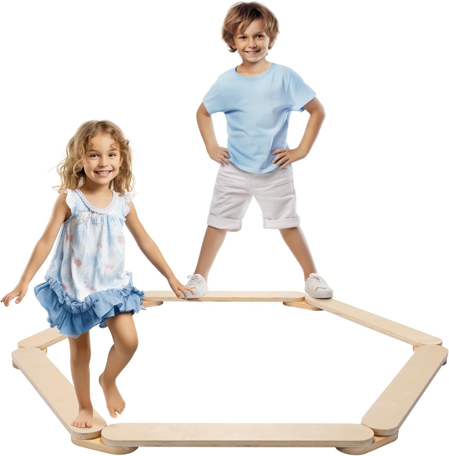Navaris Ξύλινη Δοκός Ισορροπίας για Παιδιά - Beige - 61848.01