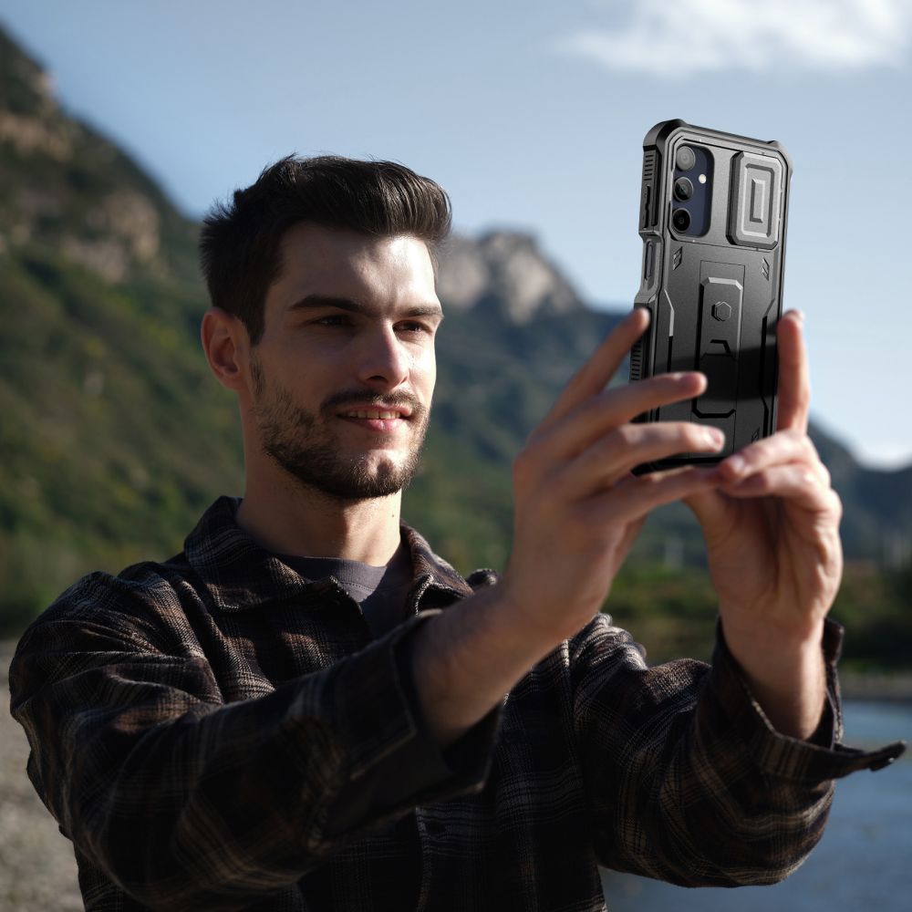 Tech - Protect Samsung Galaxy A15 4G / A15 5G Kevlar Cam+ Θήκη 360 Full Body με Προστασία για την Οθόνη και την Κάμερα και Stand - Black